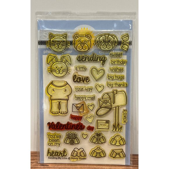 Sunny Studio Sending My Love Clear Stamps Set SSCL-122 Valentine - Picture 1 of 3